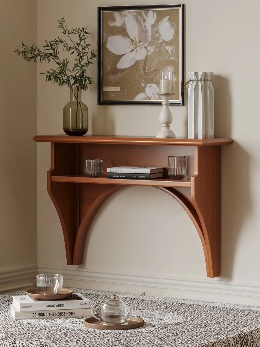 Closer product view of the arched wall-mounted display console