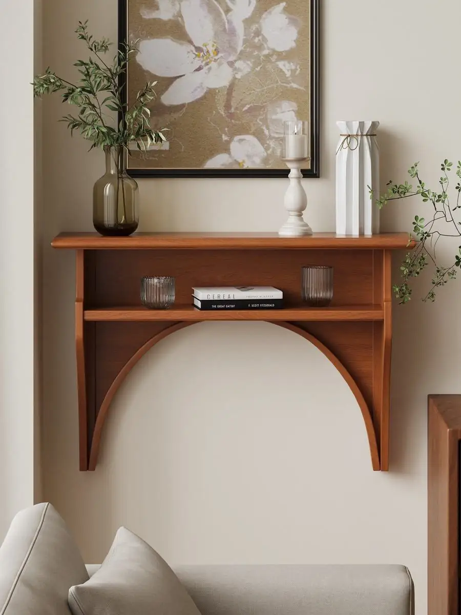 Material and form study of the arched wall-mounted display console