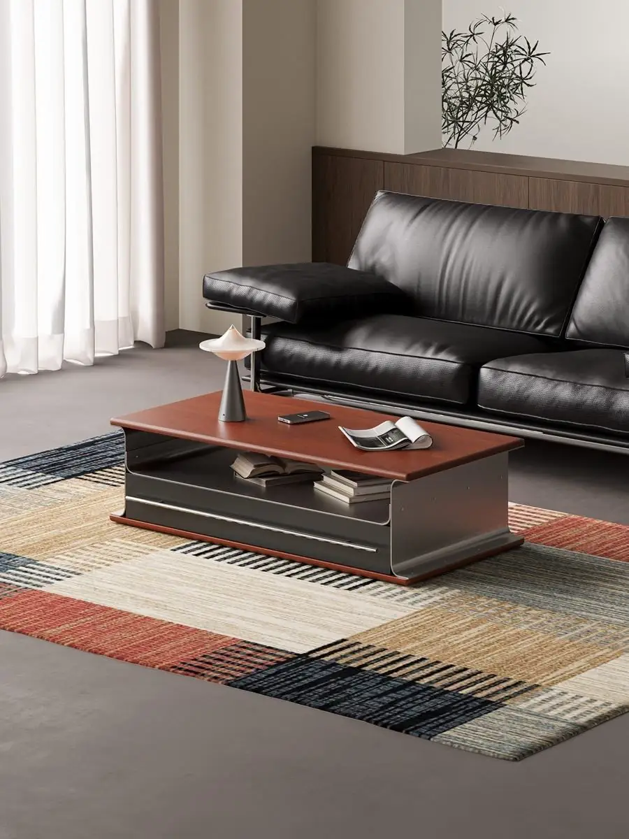 Front three-quarter view of the low Bauhaus coffee table