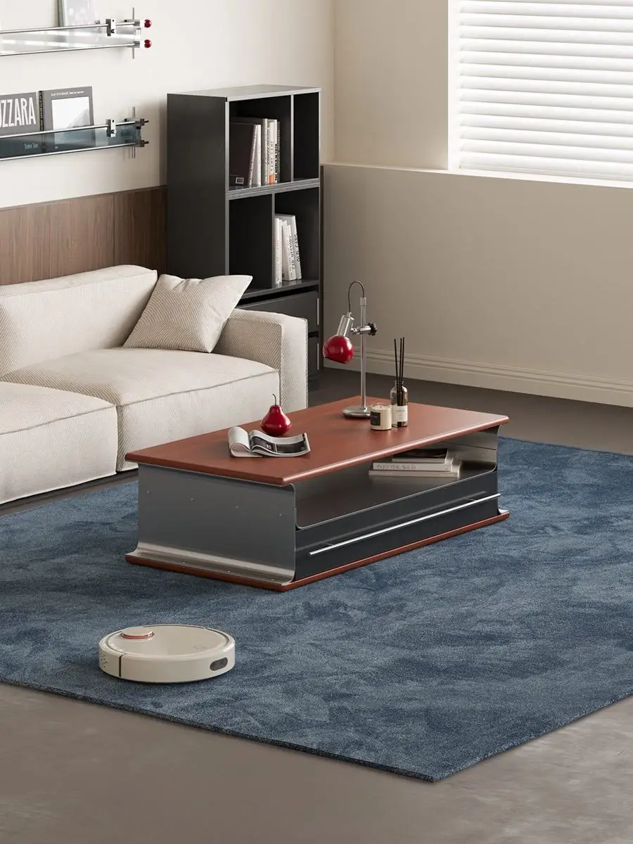 Coffee table staged with modern lounge furniture