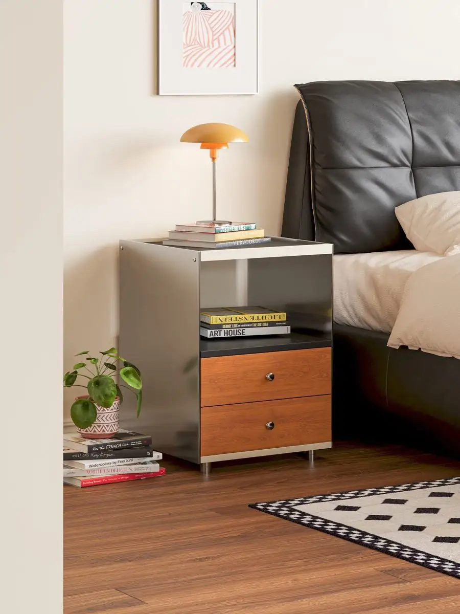 Alternate bedroom composition featuring the compact nightstand