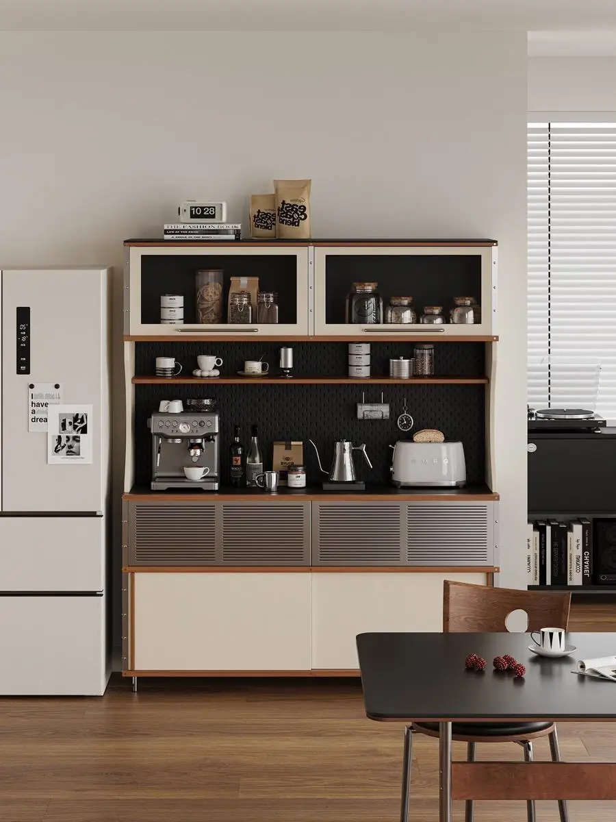 Lower grille and cream storage fronts of the beverage cabinet
