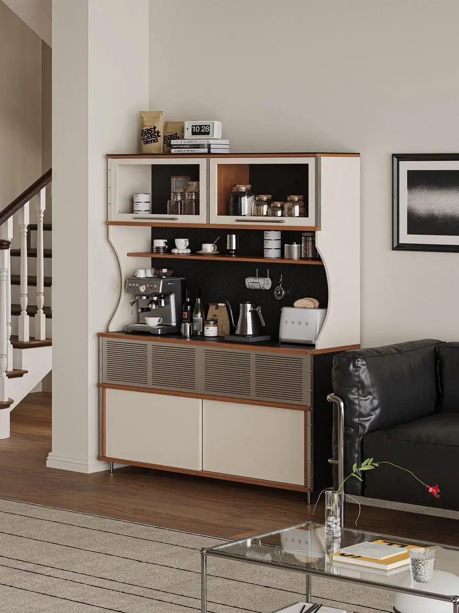 Final room-scale perspective of the coffee archive cabinet