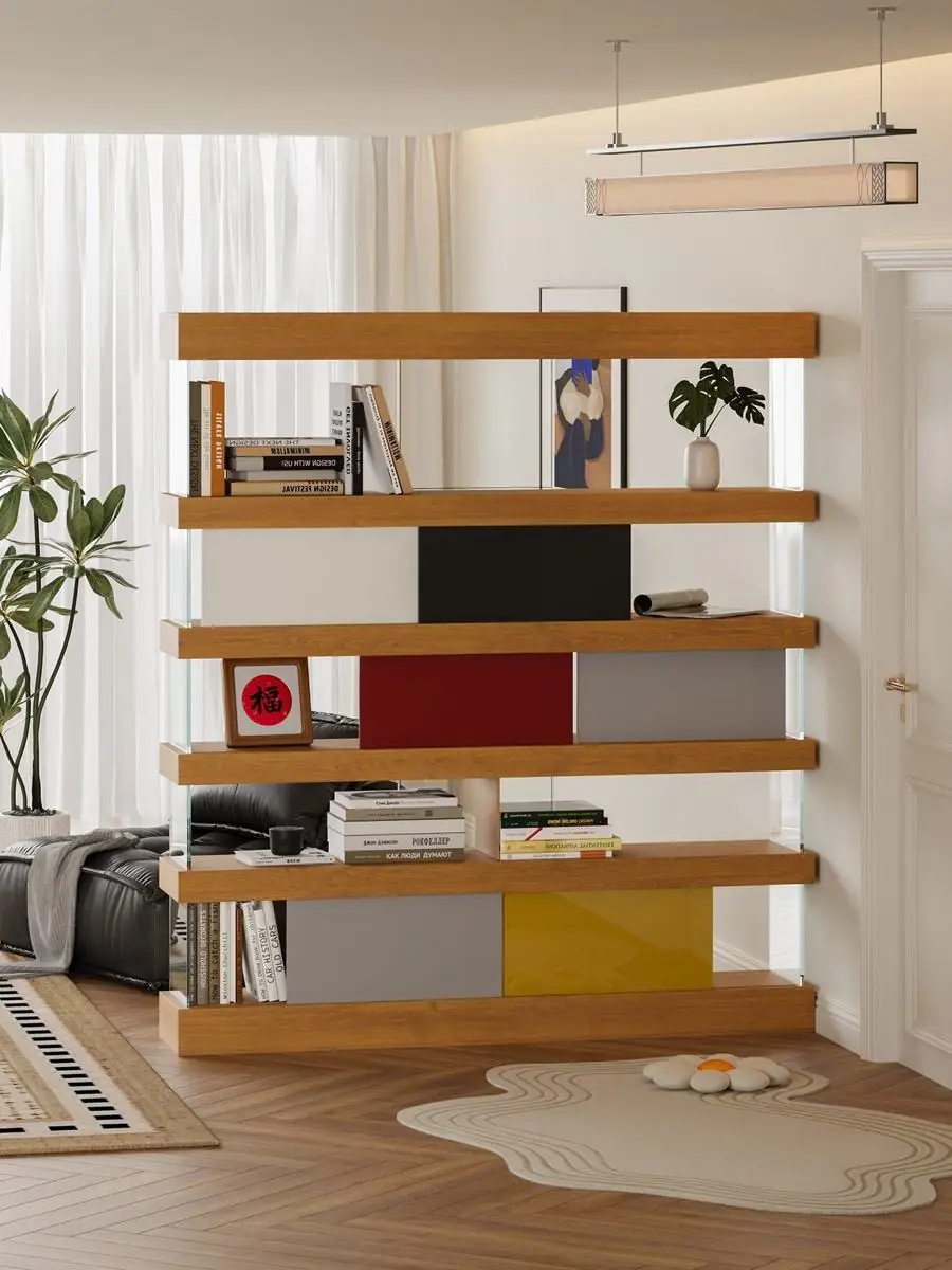 Final colour and material variation of the modular shelving
