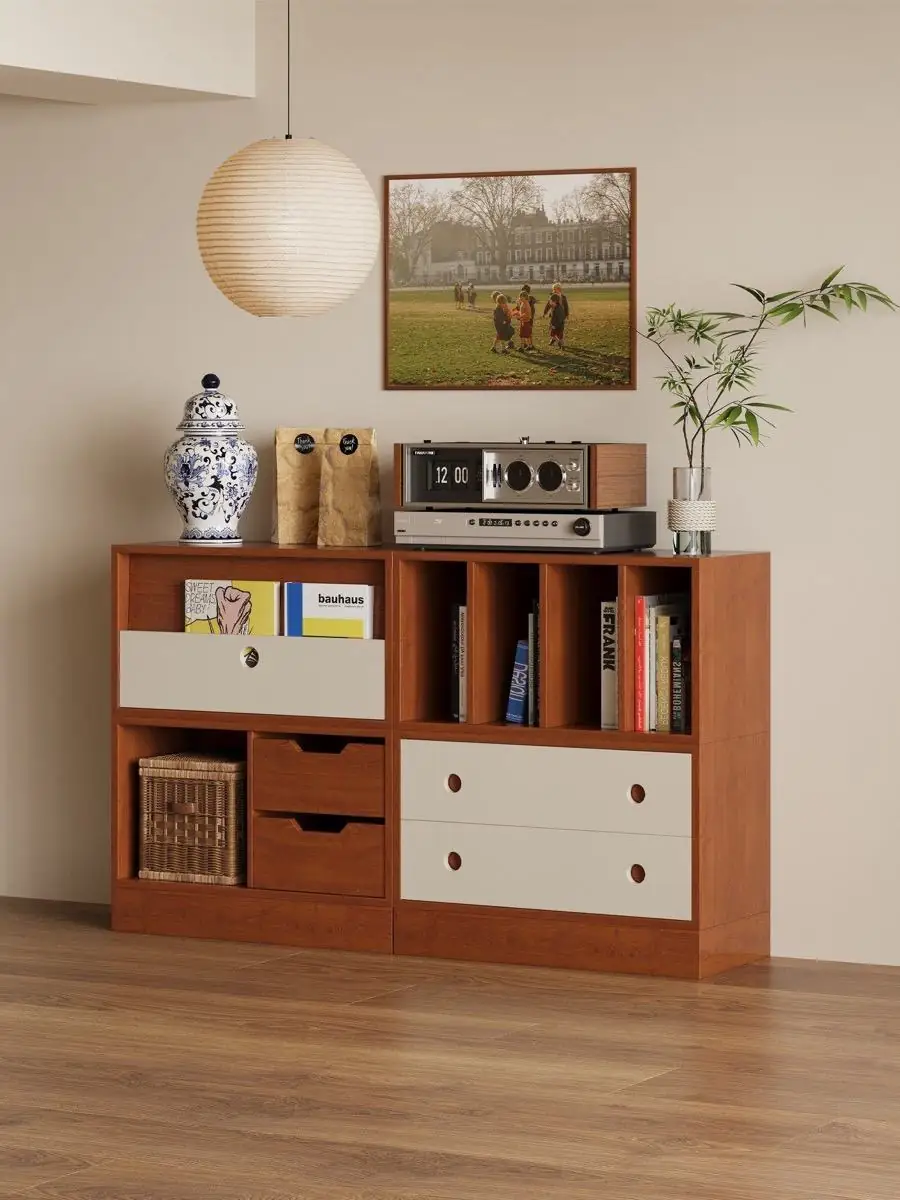 modular timber-grid sideboard shown in a second interior setting