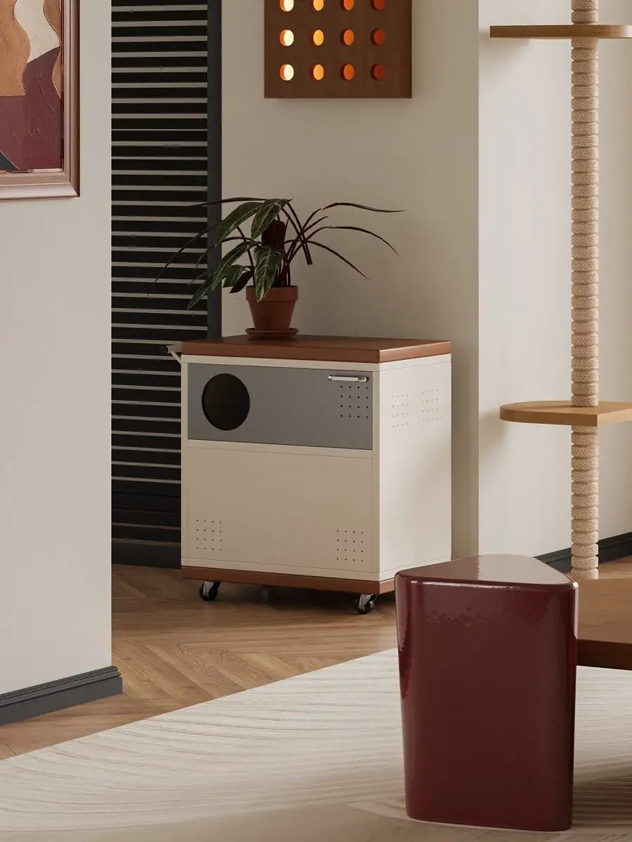Alternate room view of the ventilated mobile pet care cabinet