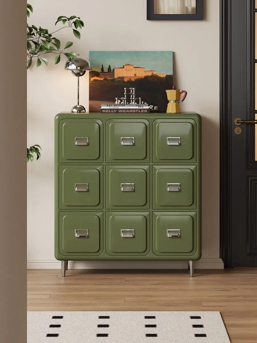 Closer product view of the nine-drawer storage cabinet