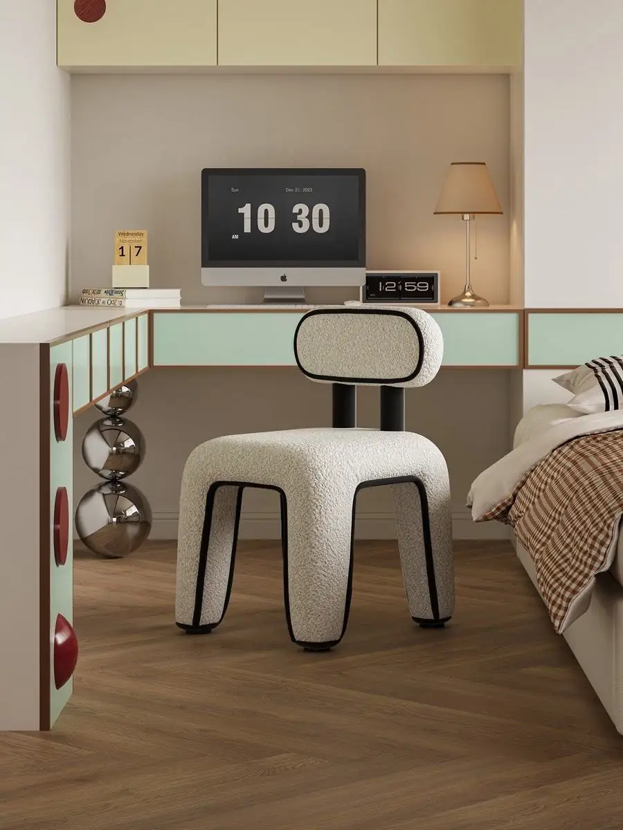 Piped chair positioned near a doorway and timber floor