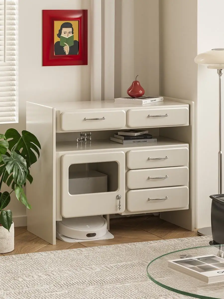 multifunction home-office service console shown in a second interior setting